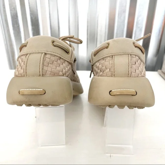 Womens Soft Science The Cruise Loafers Lightweight Woven Leather Laces Boat Tan - Picture 8 of 14